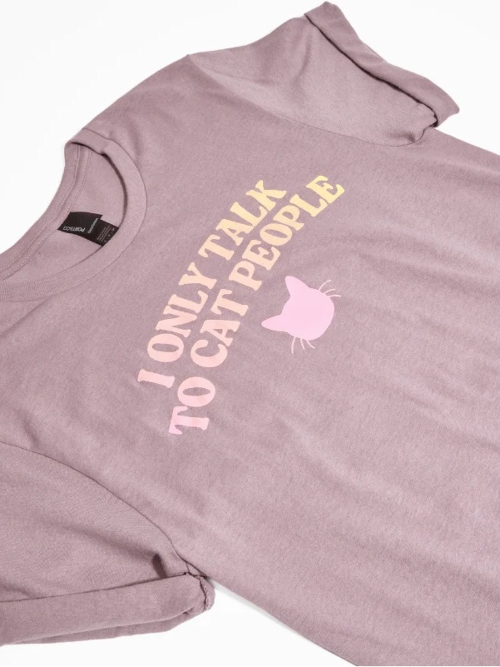 CatLady Mauve Cat Lovers Graphic Tee - I Only Talk To Cat People NEW, NEVER WORN